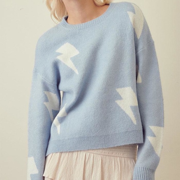 Blue Lightning Bolt Sweater | Poshmark